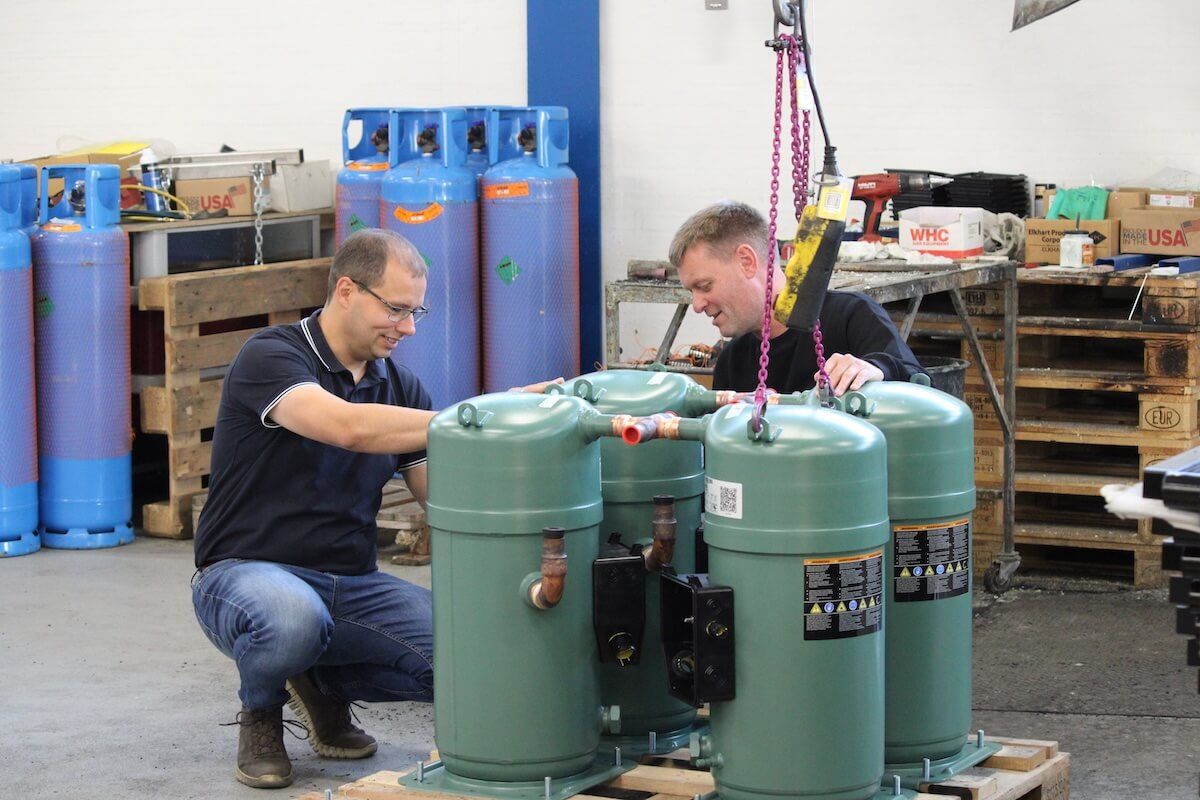 Køleanlæg på palle