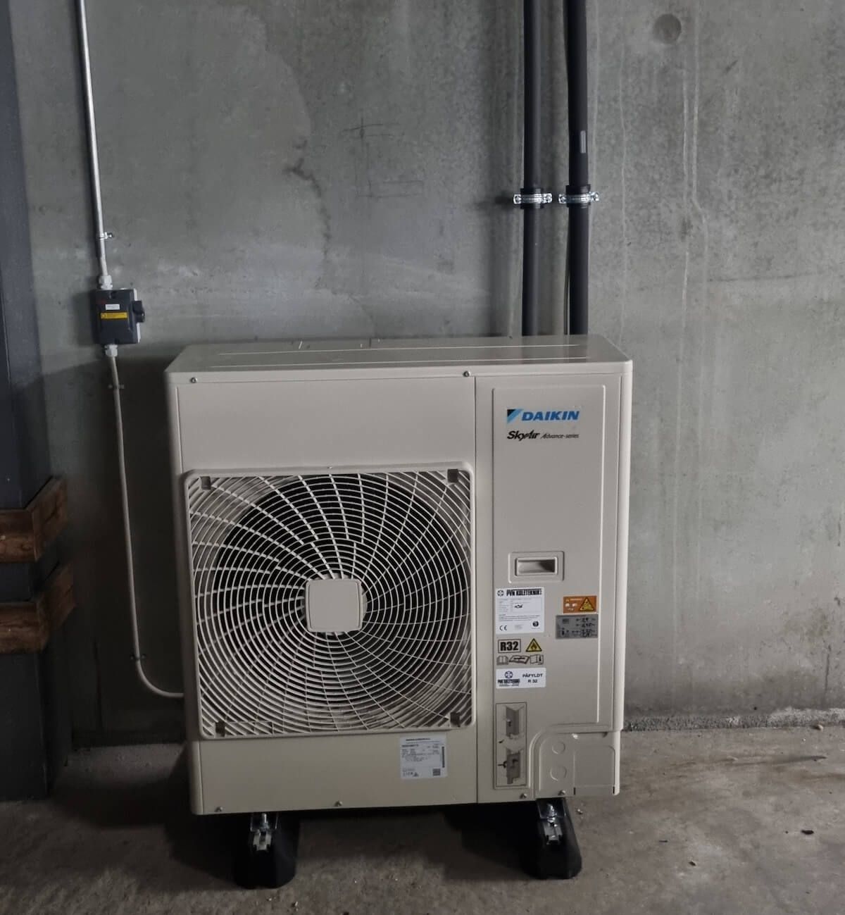 Klimaanlæg udedel i p-kælder